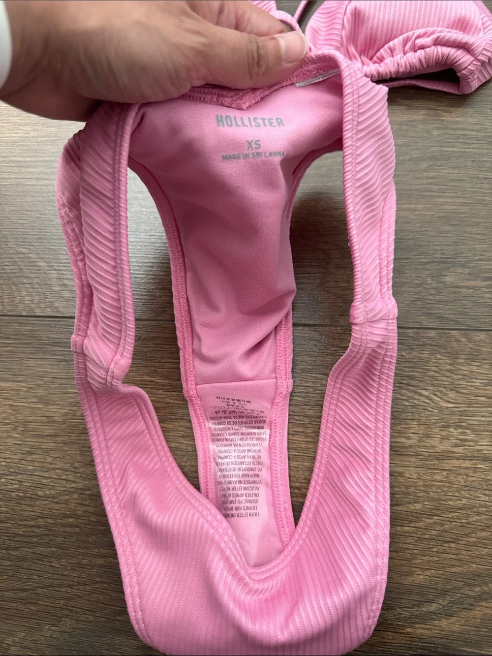 Hollister Pink Ribbed Cheeky Bikini Set NWOT - Picture 4 of 6